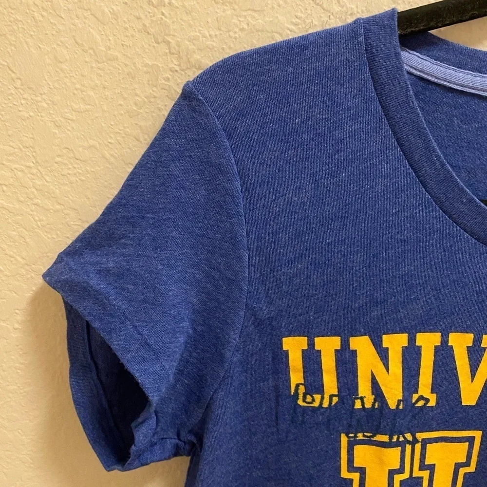 Victoria’s Secret Pink Vintage Blue & Yellow Football Graphic Tee Size L New